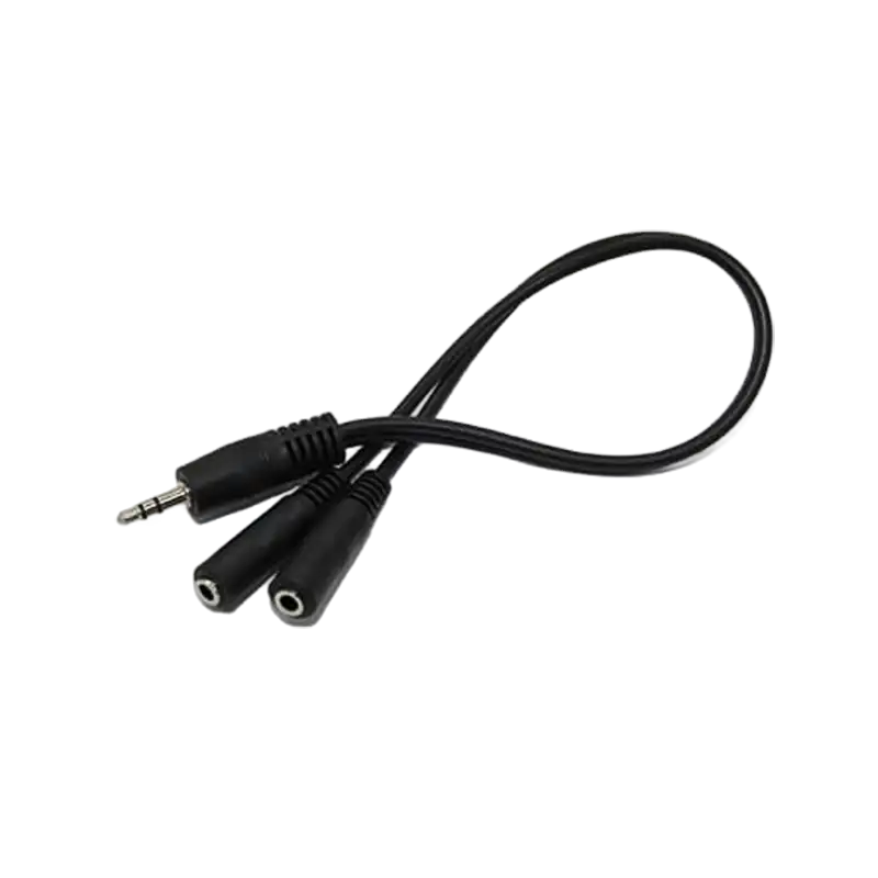 Cyberdyne CZK-1029 - 3.5mm stereo male to 2 x 3.5mm stereo female cable (30cm)