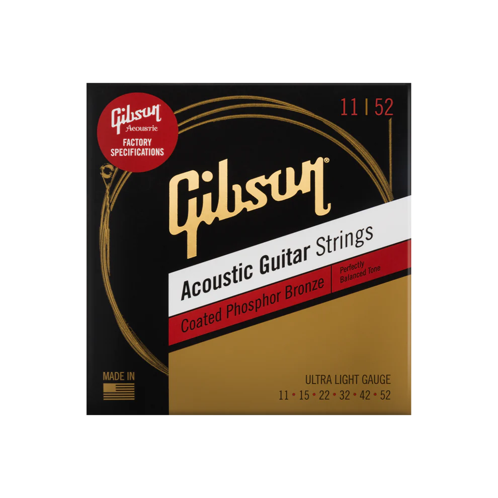 Gibson B11 Coated Phosphor Bronze Acoustic Guitar Strings (011 - 052)