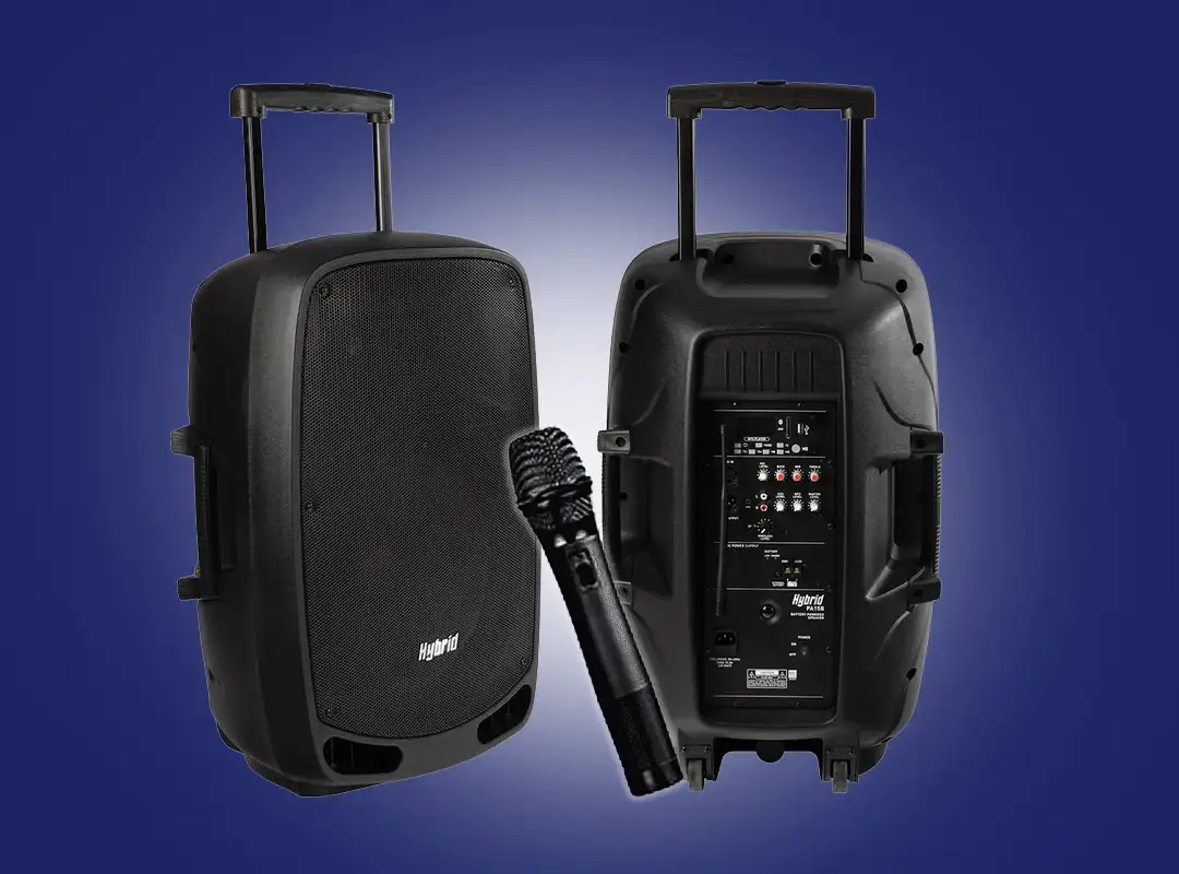 Hybrid PA15B 15 Inch Portable Battery Powered Speakers. Black Friday Special