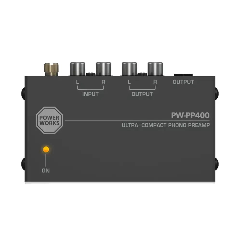 PowerWorks PW400 MM Phono Stage Vinyl Record Pre-Amplifier for Turntables